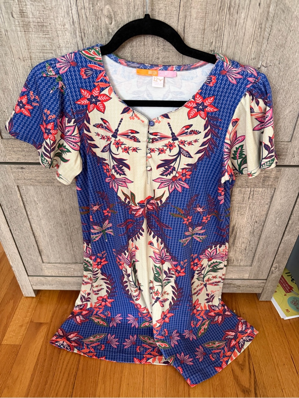 Brixton Blue Cream Multicolor Floral Casual Kids Dress